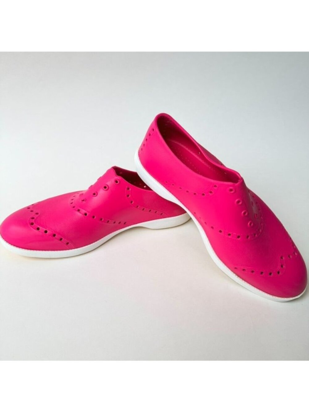 BiiON Wingtip Oxford Spikeless Golf Shoes Pink Size M8-W10